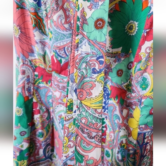 TALBOTS Dress Women 2P Petite Floral Button Front Sundress Midi Belted Pleated - Picture 3 of 5